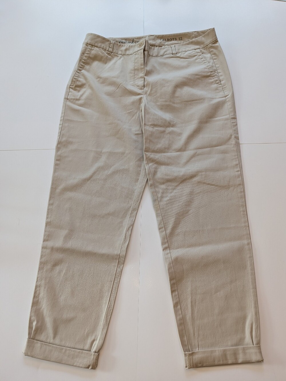 Like New Talbots Weekend Chinos, Tan Khaki, Size 12